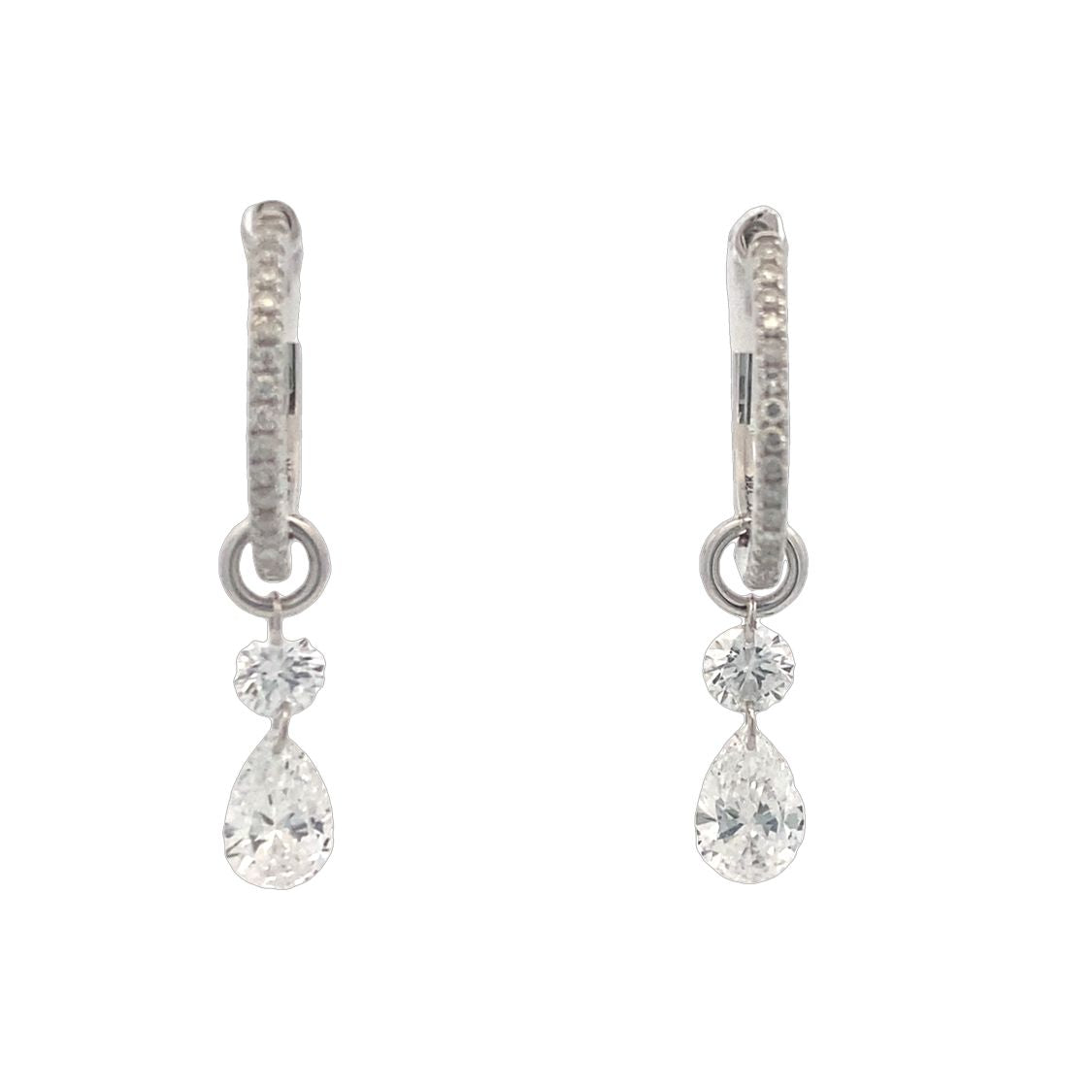 LAB-Created Diamond Two Stone Earring Enhancers in White Gold