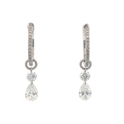 LAB-Created Diamond Two Stone Earring Enhancers in White Gold