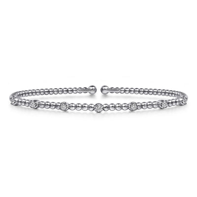 Seven Station Diamond Bujukan Bangle in White Gold by Gabriel NY