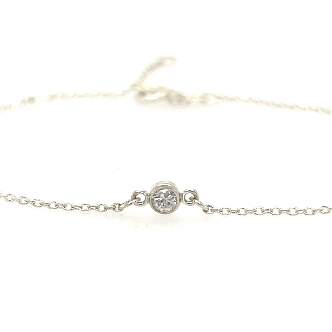 Diamond Station Bracelet in Silver by B&C