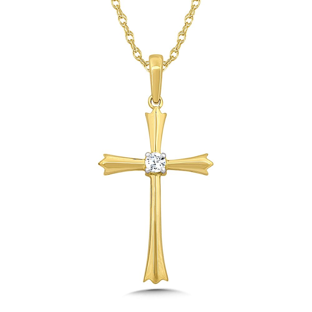 White Gold Diamond Cross Pendant