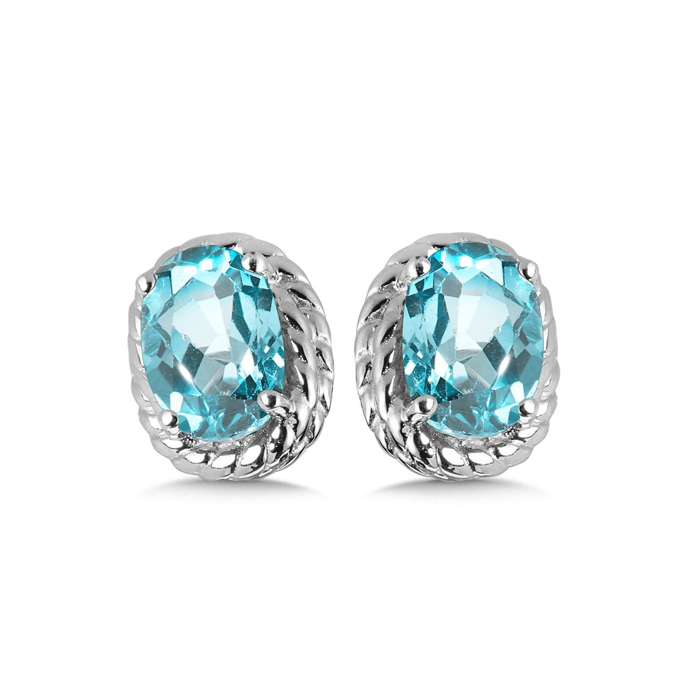 Aquamarine Stud Earrings in Silver