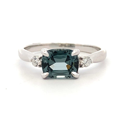 One-of-a-Kind Cushion Gray Spinel Ring in White Gold by B&C