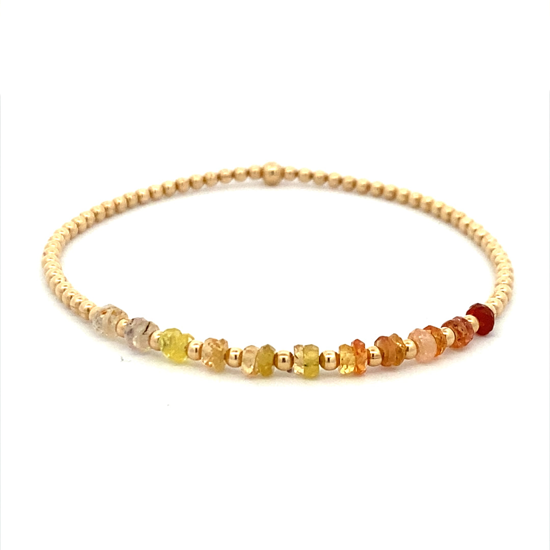 Karen Lazar Stretch 2mm Yellow Gold Ombre Sunrise Beaded Bracelet