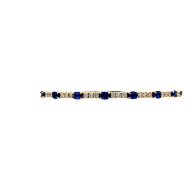 Yellow Gold Sapphire and Diamond Flex Gemstone Bangle Bracelets BCV1048_SAP-304