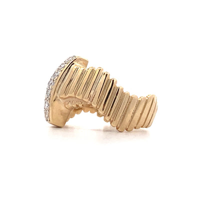 Estate Yellow Gold Diamond Fashion Ring