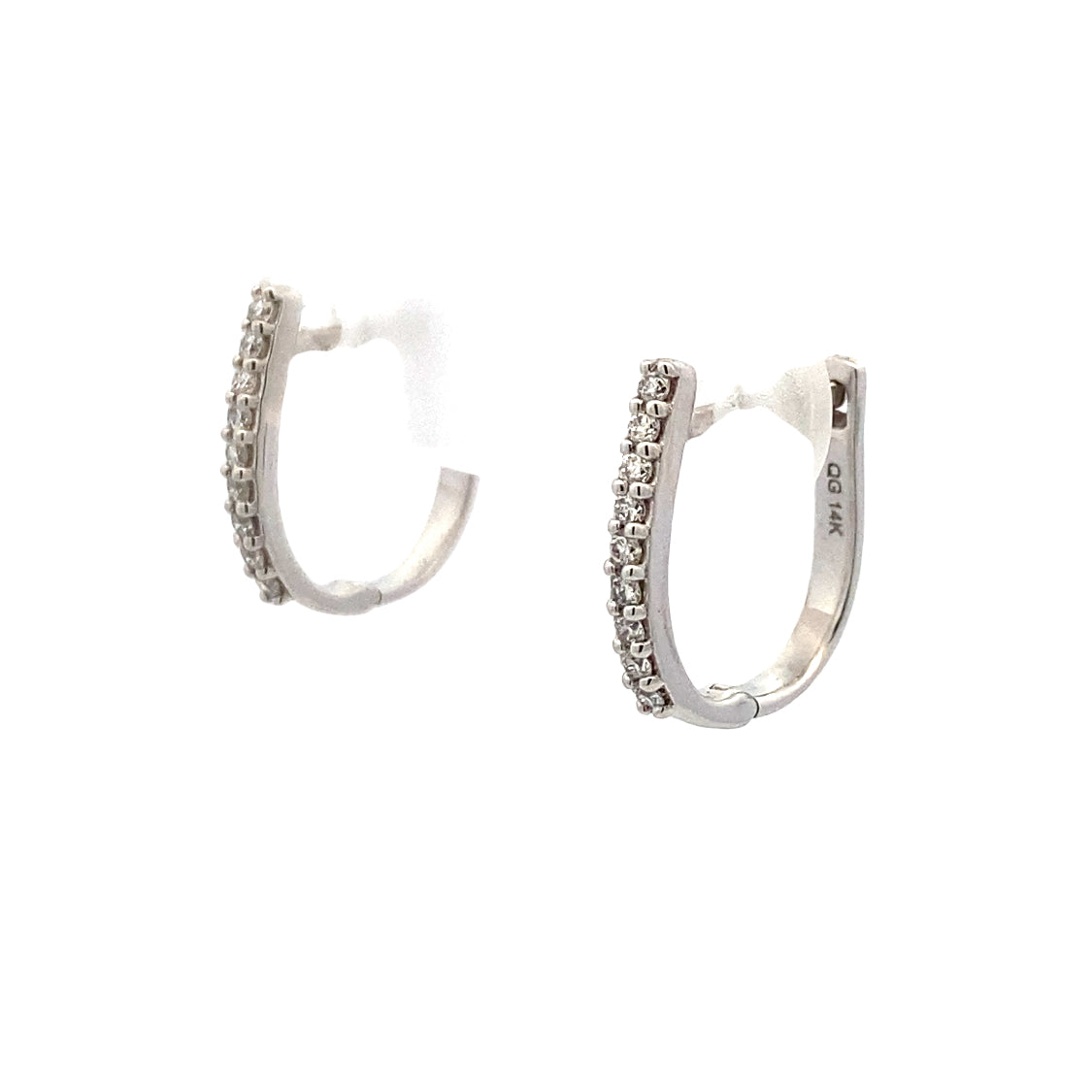 White Gold Diamond Huggie Earrings