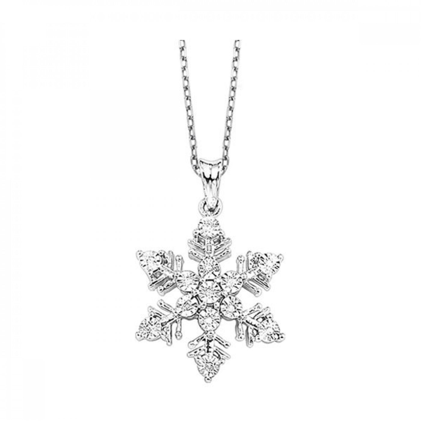 Silver Diamond Snowflake Pendant FP1151-SSSC