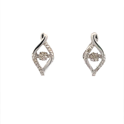 Silver "Glittering" Diamond Earrings ROL2031-SSWD