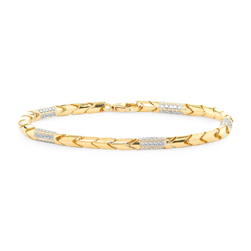 Two-Tone Diamond Fancy Link Bracelet