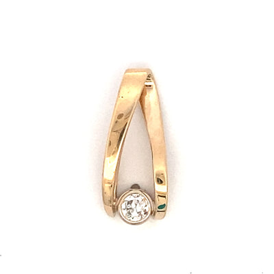 BCJ Estate Jewelry Yellow GOld Diamond Slide Pendant