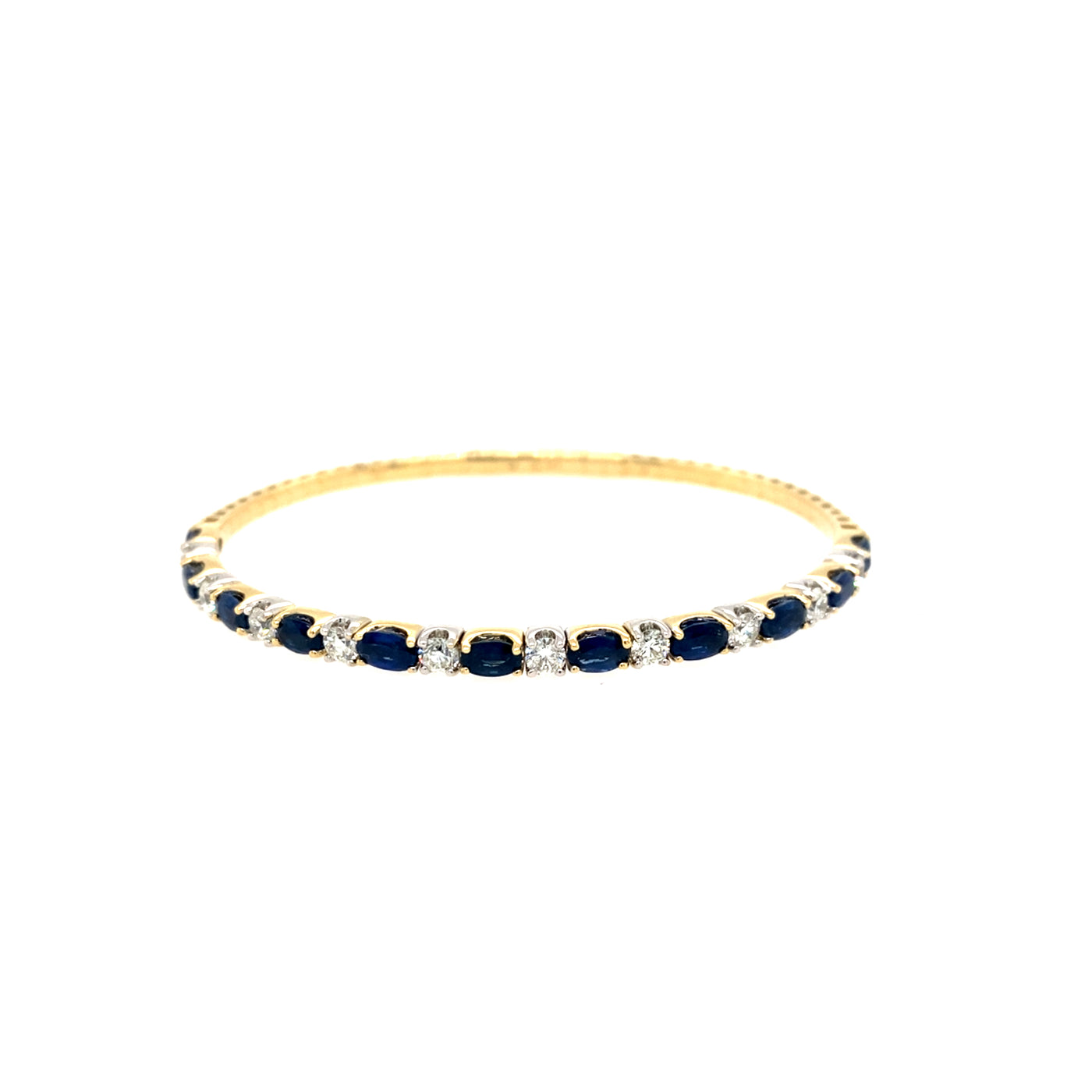 Sapphire and Diamond Bangle in Yellow Gold