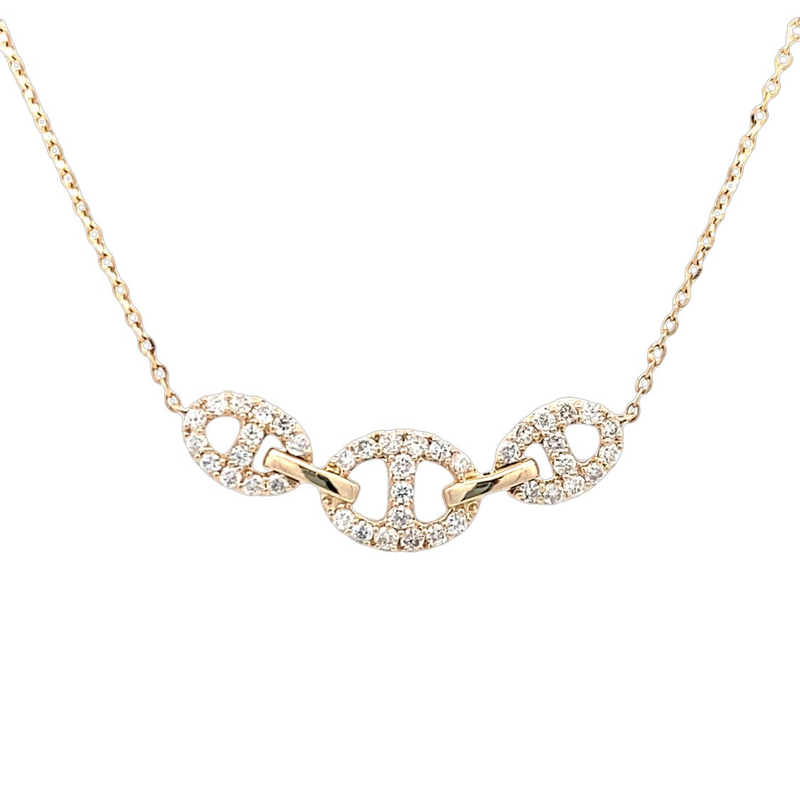 Yellow Gold Diamond Section Necklace