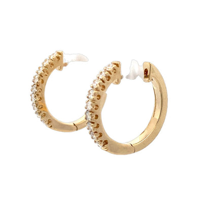 BCJ Estate Jewelry Yellow Gold Diamond Hoops