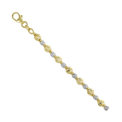 7.25" D/C Beaded Bracelet in Two-Tone Gold