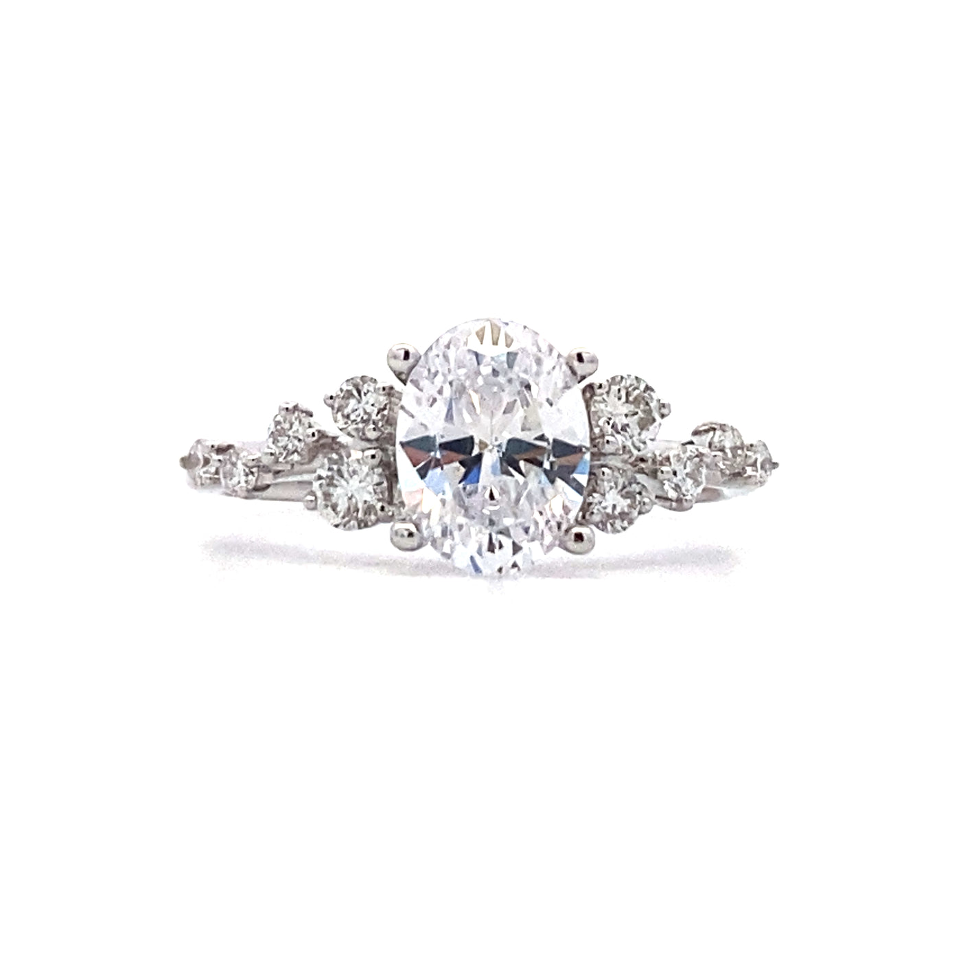 Zeghani White Gold Side Stones Diamond Engagement Ring ZR2533