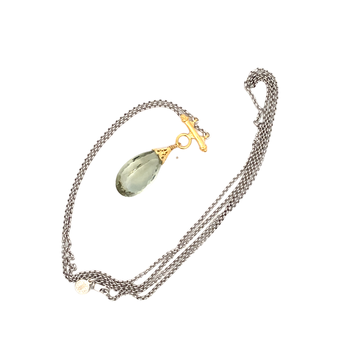 Anatoli Jewelry, Inc. Two-Tone Green Amethyst Drop Necklace