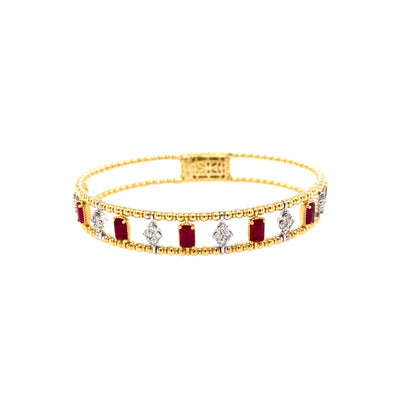 Ruby and Diamond Cuff in Yellow Gold