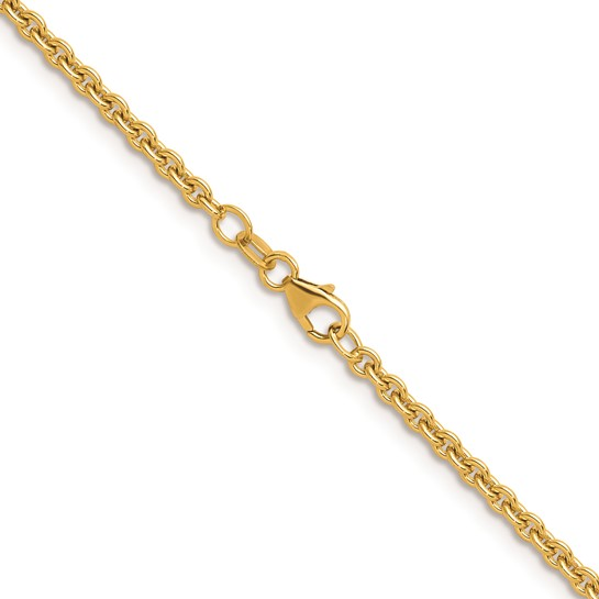 24" Solid Cable Chain in Yellow Gold