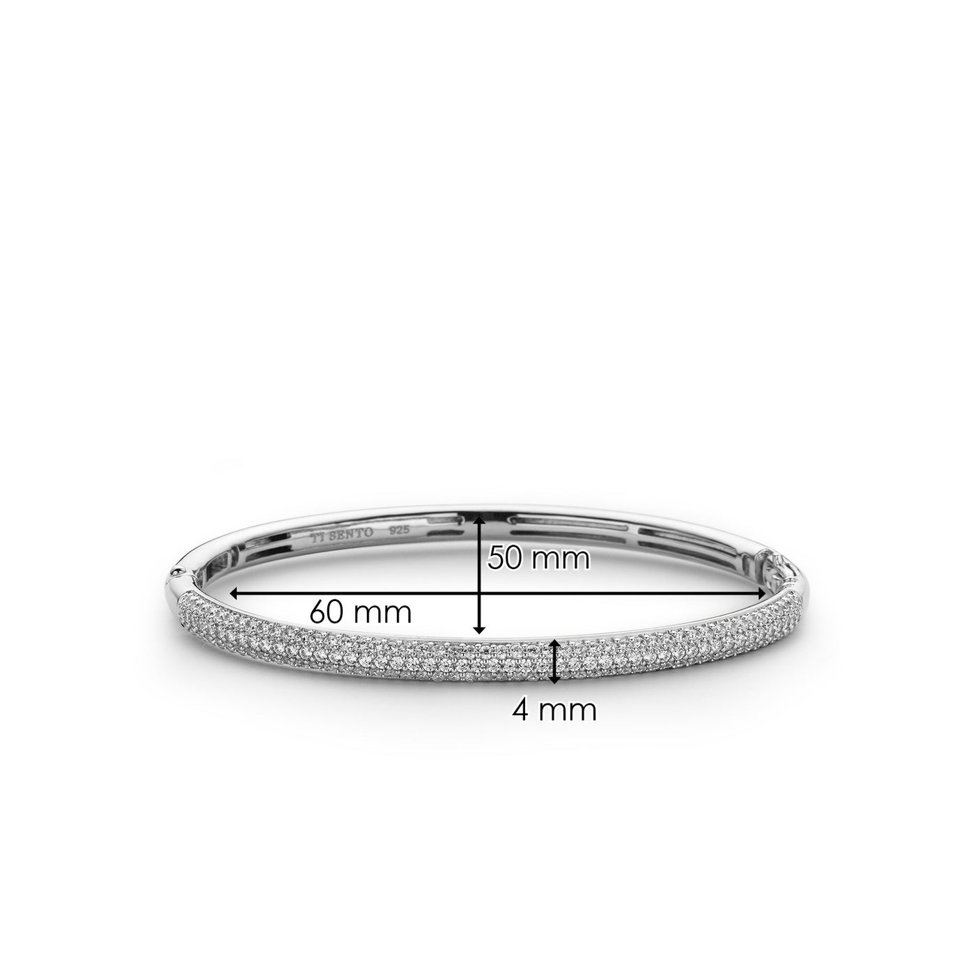 4mm CZ Sparkle Bangle in Silver by Ti Sento Milano