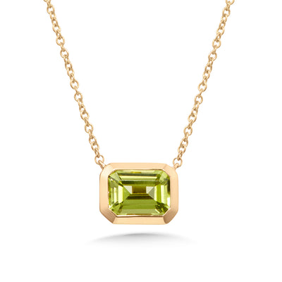 Peridot Necklace in Yellow Gold