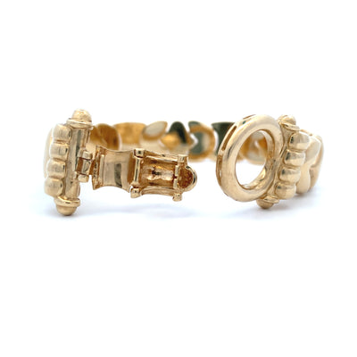 Estate Fancy Link Bracelet in Yellow Gold