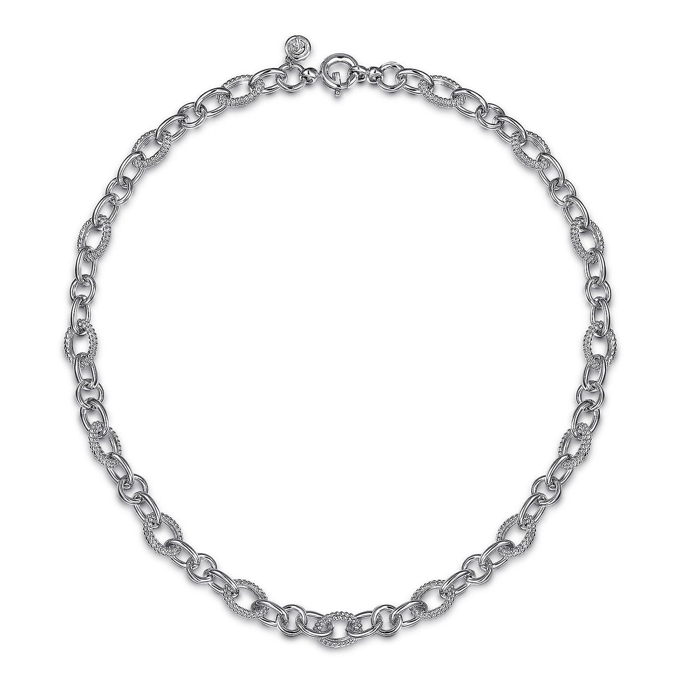 Textured Bujukan Necklace in Silver by Gabriel NY