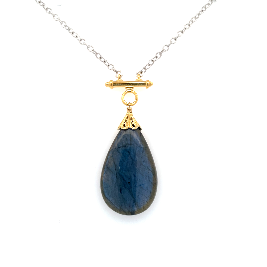 Labradorite One-of-a-Kind Necklace in Two-Tone Gold by Anatoli