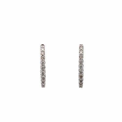 14 KT White Gold 1/2 CTW Diamond Hoop Earrings JX4876-B14W