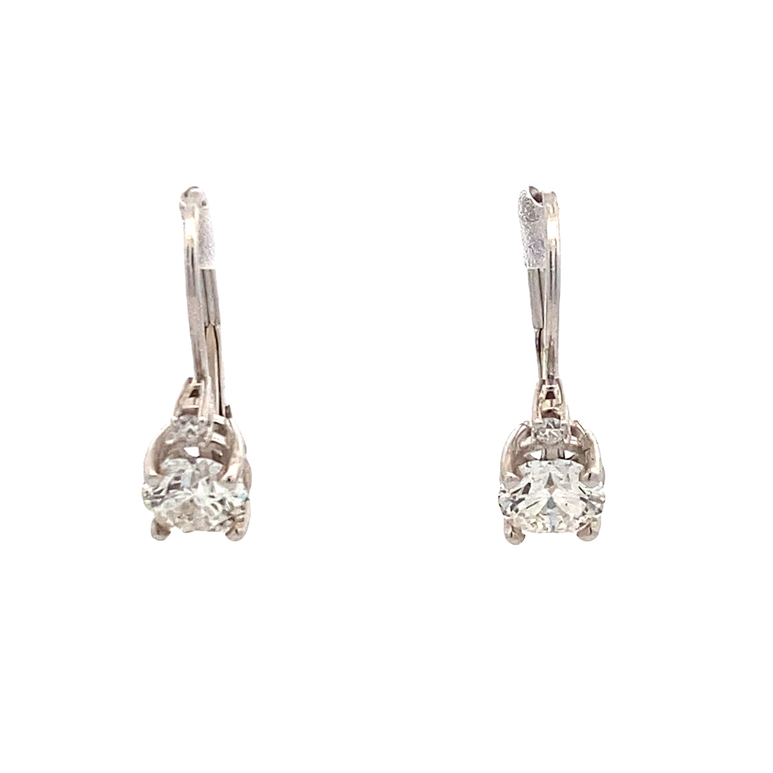 Diamond Drop Earrings in White Gold by B&C