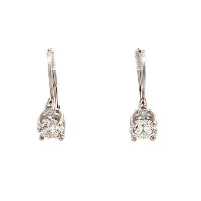 Diamond Drop Earrings in White Gold by B&C