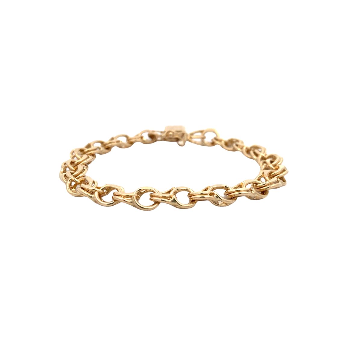 Estte Double Link Charm Bracelet in Yellow Gold