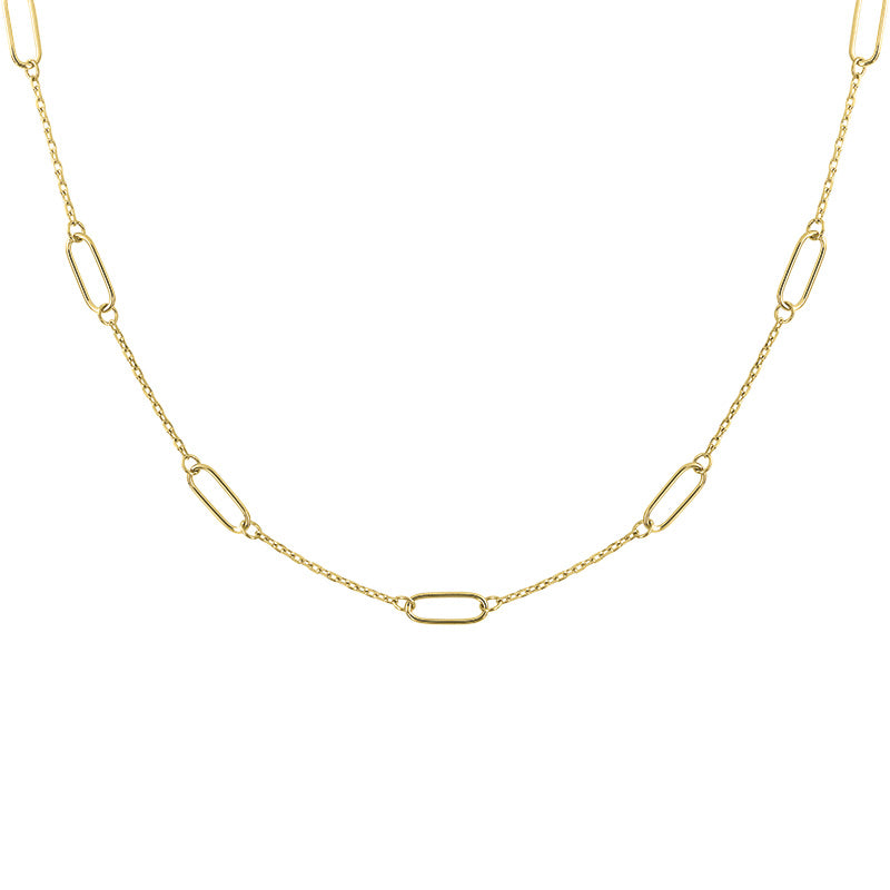 Fancy Link Chain Necklace in Yellow Gold