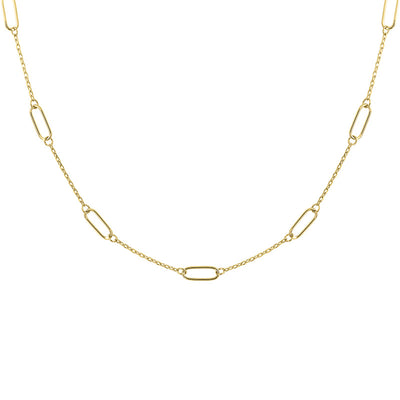 Fancy Link Chain Necklace in Yellow Gold