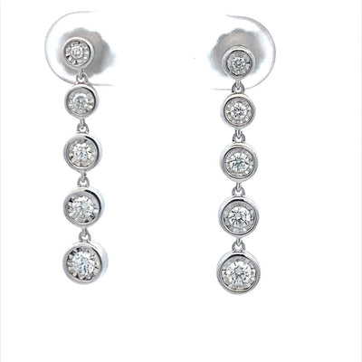 Allison Kaufman Co. 14 KT White Gold Drop Diamond Earrings E2146